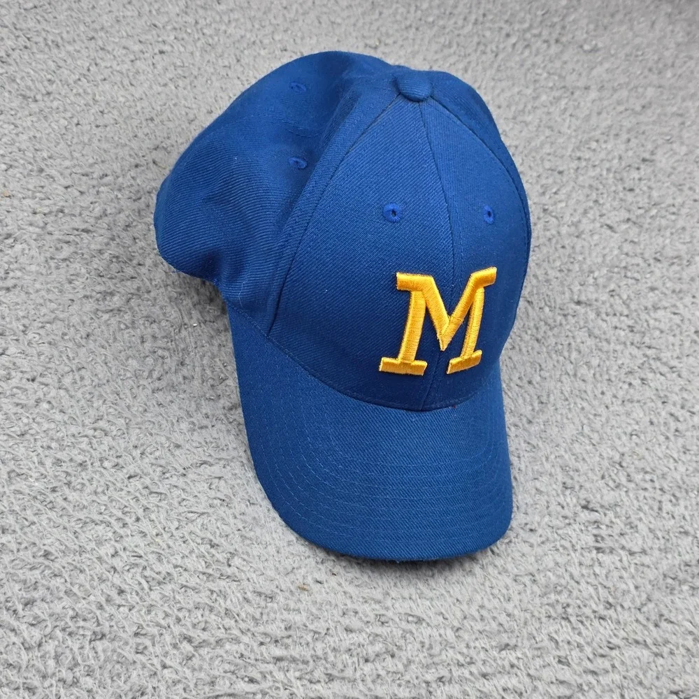 American Needle Baseball Cap Mens 7 1/4 Blue Milwaukee Brewers 1918 Cooperstown